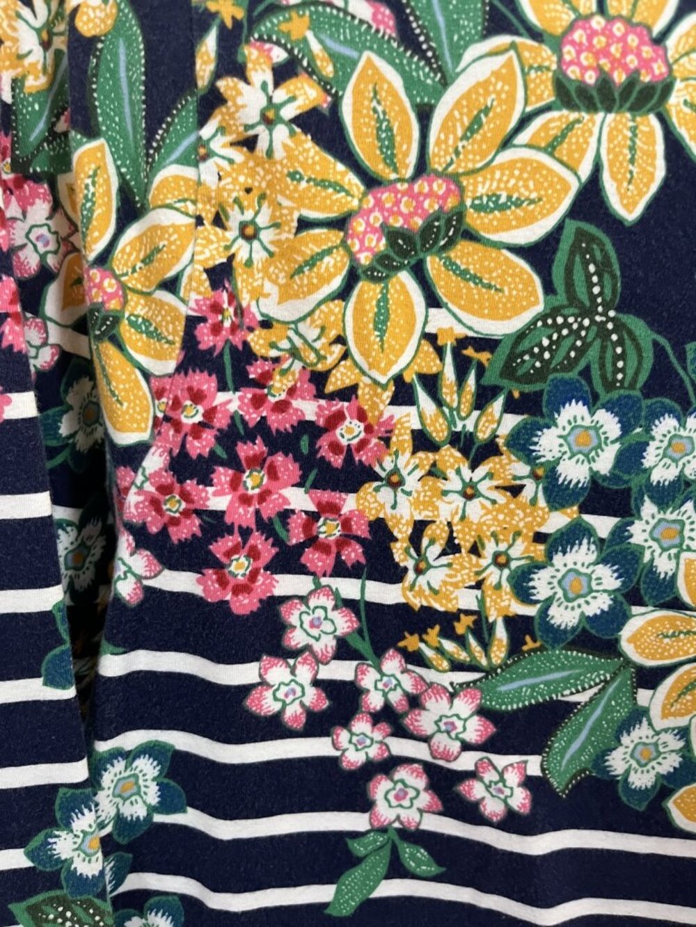 Talbots Size Large (L) Talbots Women's Long Sleeve Floral Embroidered Striped T- - Picture 5 of 6